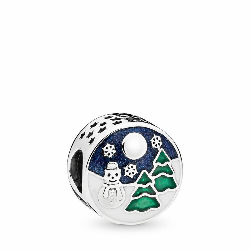 Pandora Snowy Wonderland Charm Ireland - Sterling Silver/Enamel/Blue - 583069APN